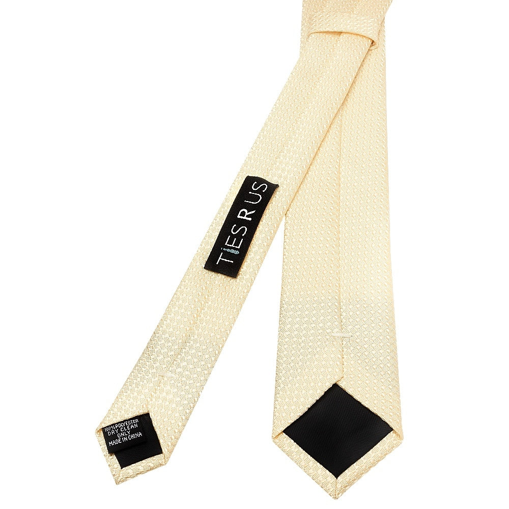 Ivory Textured Skinny Tie 3