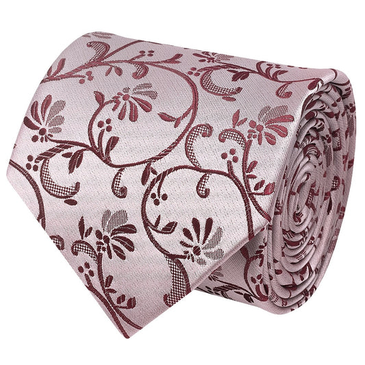 Burgundy Floral Classic Mens Tie 2