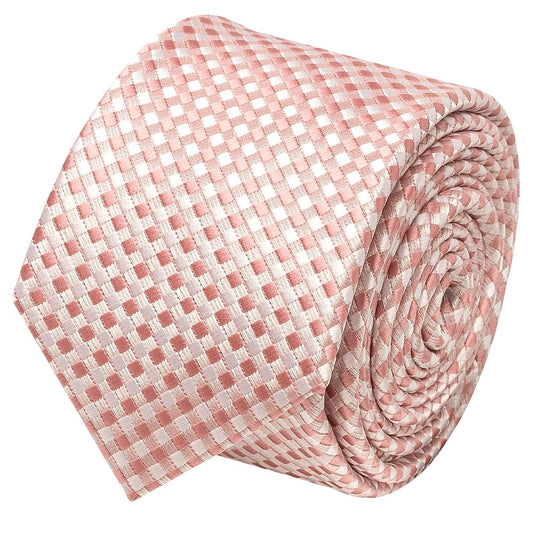 Rose Gold Diamond Neat Skinny Mens Tie 2