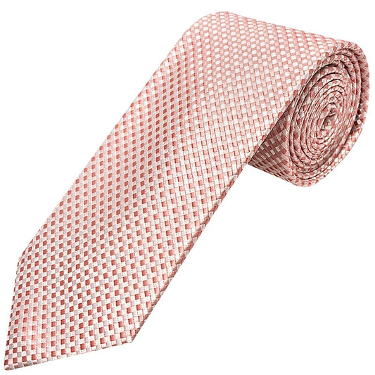 Rose Gold Diamond Neat Classic Mens Tie And Pocket Square Set 2