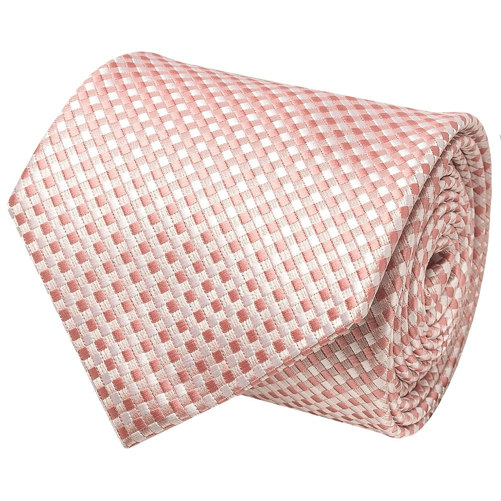 Rose Gold Diamond Neat Classic Mens Tie And Pocket Square Set 3