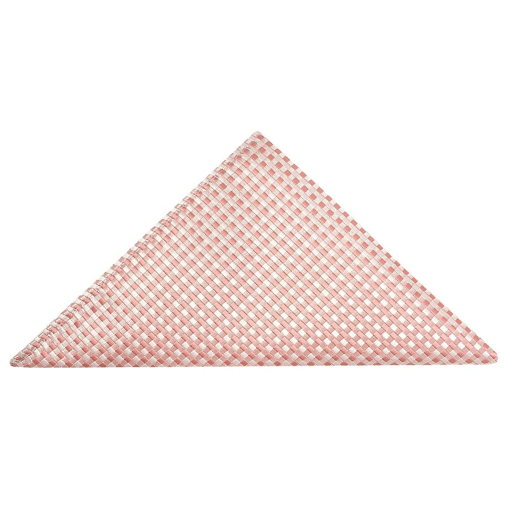Rose Gold Diamond Neat Classic Mens Tie And Pocket Square Set 5