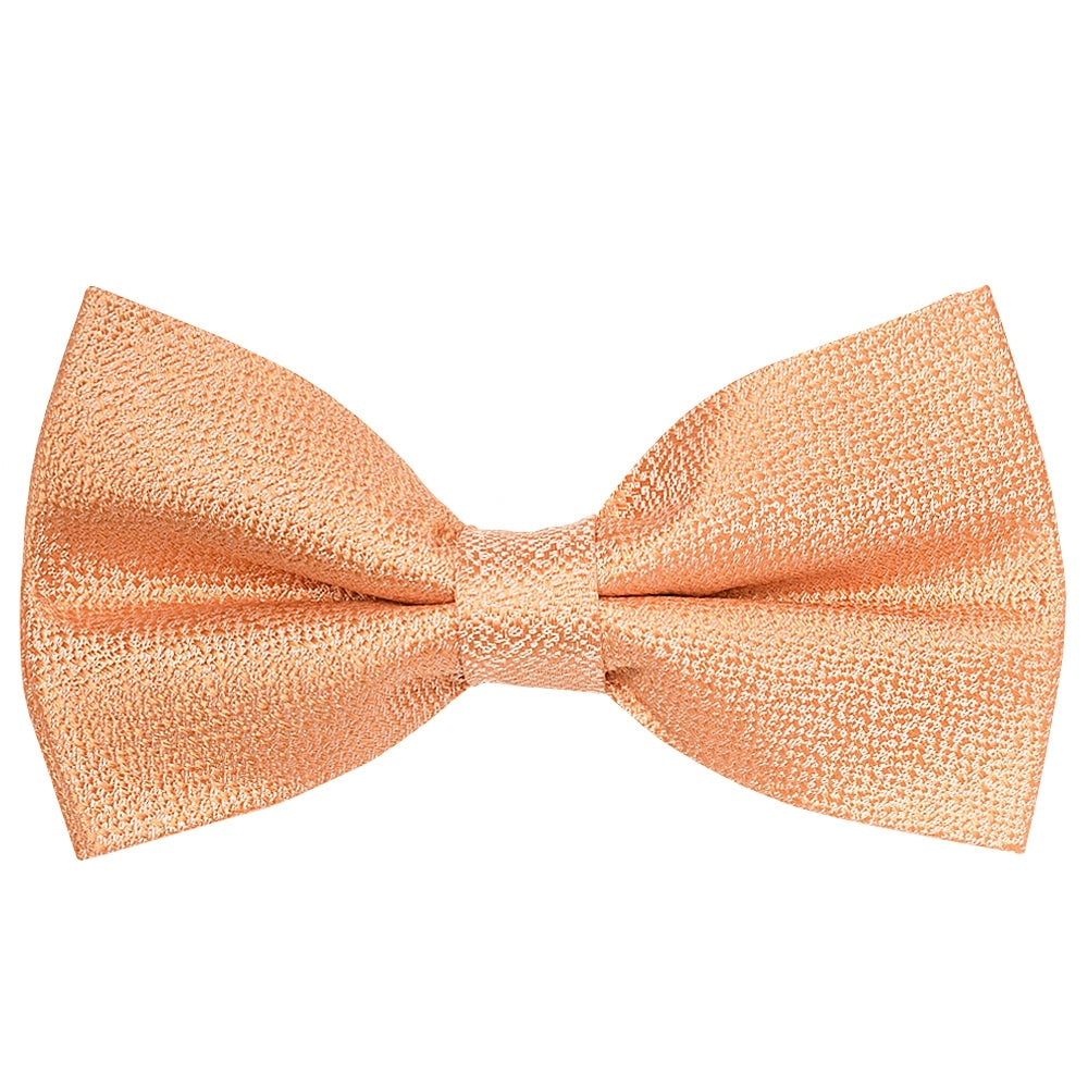 Pre Tied Peach Textured Silk Boys Bow Tie Age 4 7 1