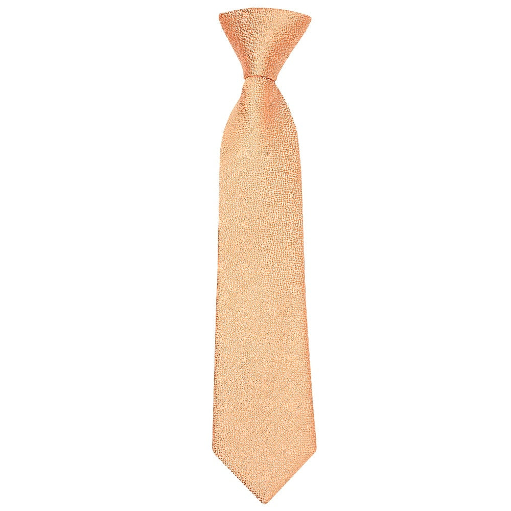 Pre Tied Peach Textured Silk Boys Tie Age 4 7 1