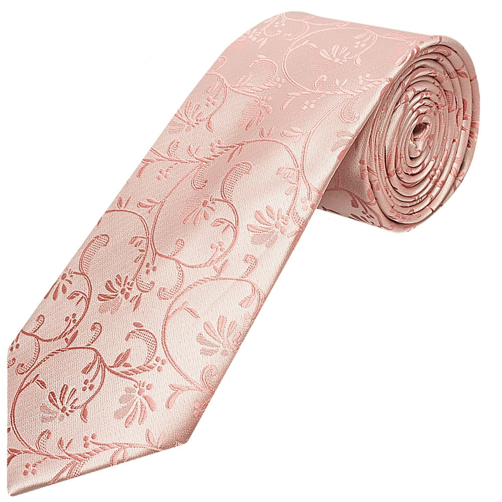 Rose Gold Floral Classic Mens Tie 1