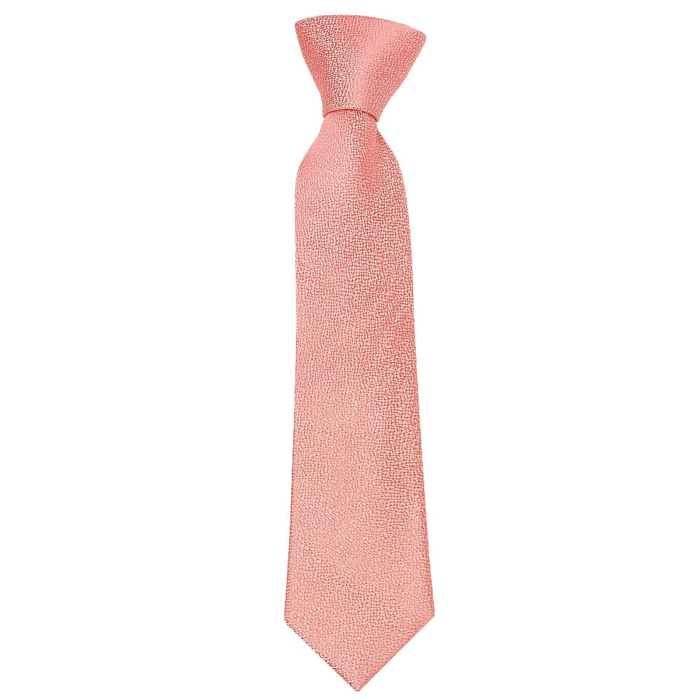 Pre Tied Pink Textured Silk Boys Tie Age 4 7 1