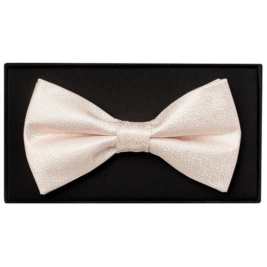Blush Self Floral Textured Silk Mens Bow Tie 1