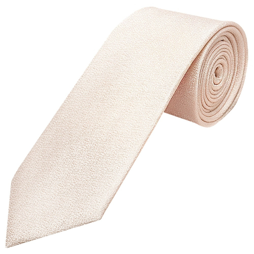 Blush Self Floral Textured Silk Classic Mens Tie And Pocket Square Set 2