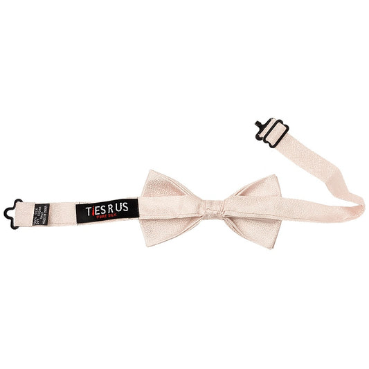 Pre Tied Blush Self Floral Textured Silk Boys Bow Tie Age 4 7 2