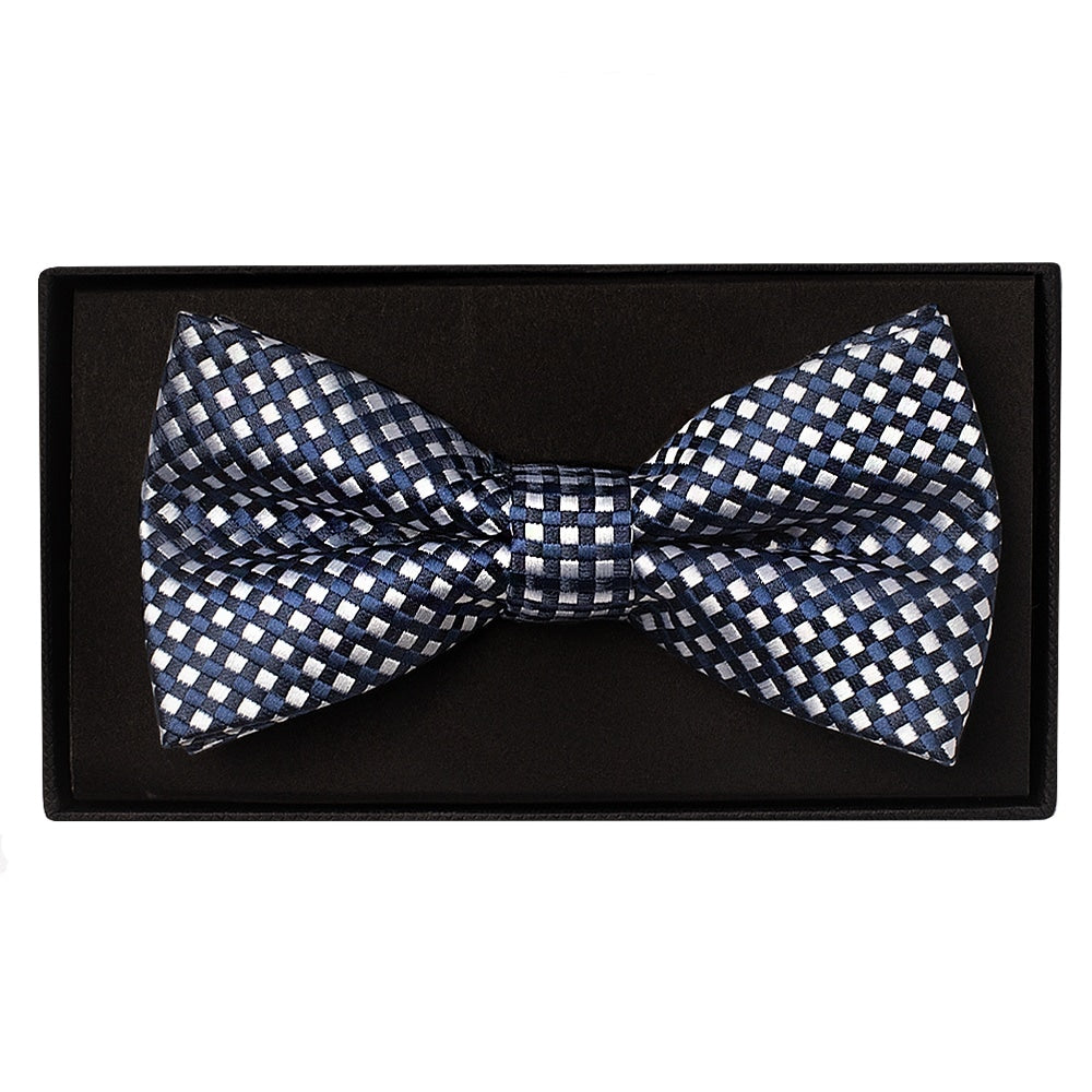 Navy Diamond Neat Mens Bow Tie 1