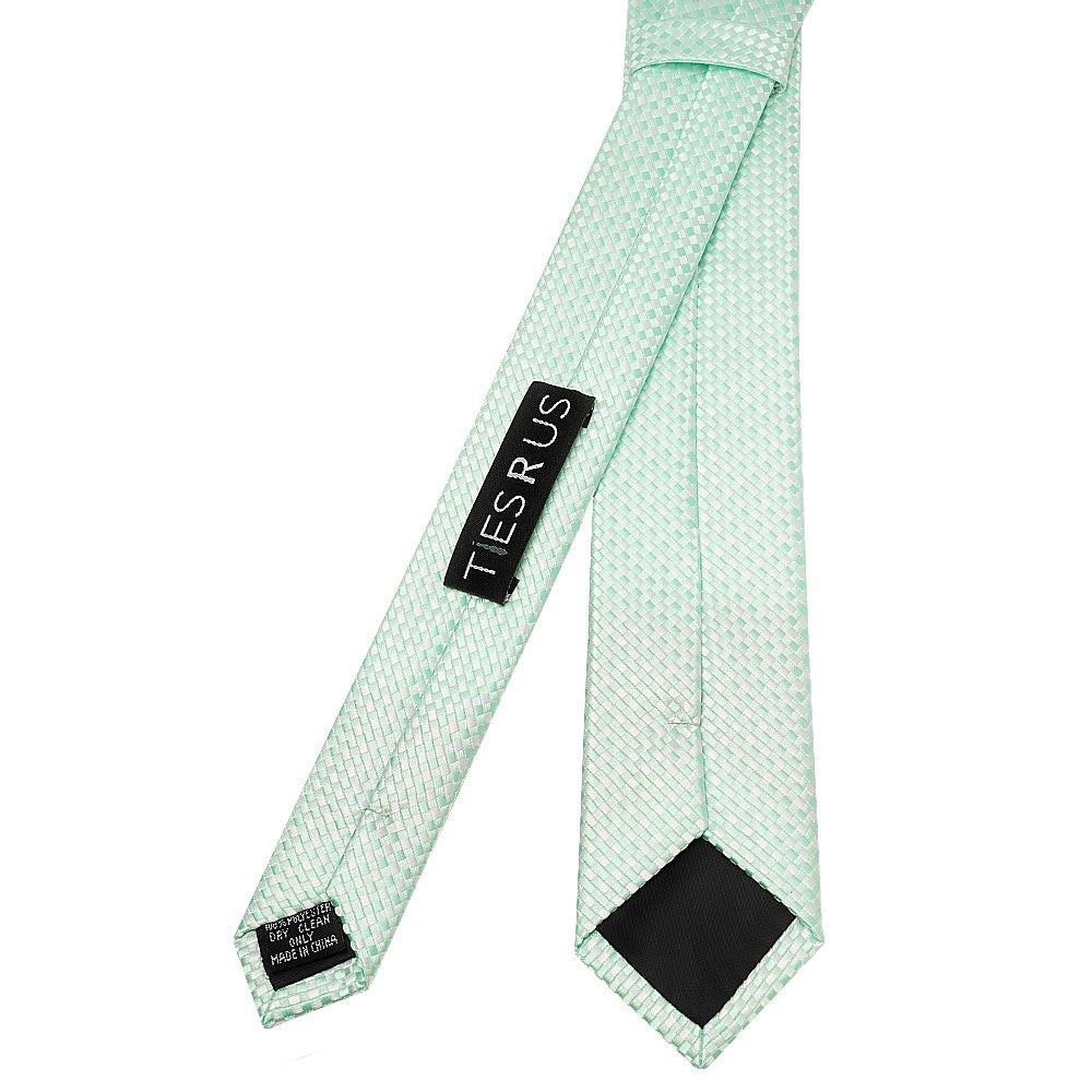 Mint Green Diamond Neat Skinny Boys Tie 3