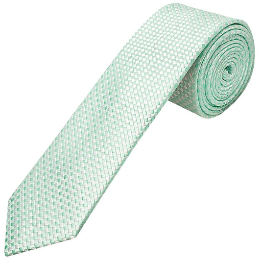 Mint Green Diamond Neat Skinny Mens Tie 1
