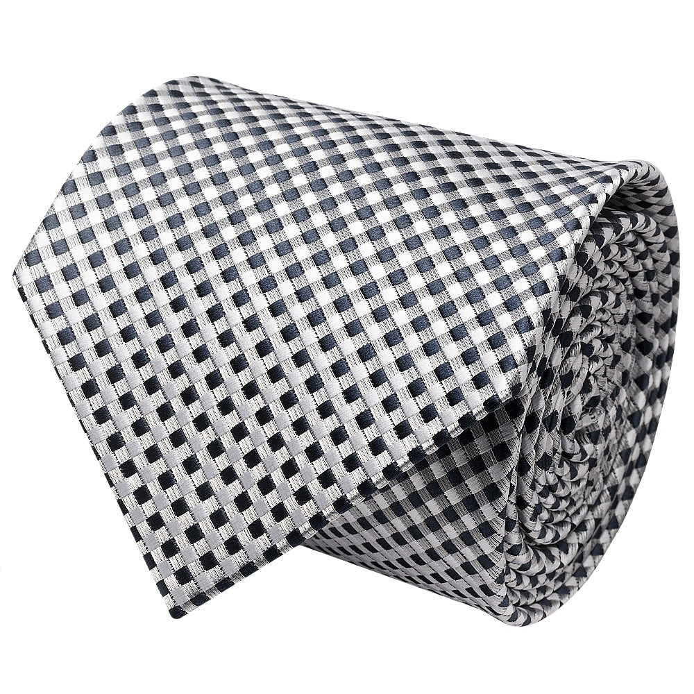Silver Diamond Neat Classic Mens Tie 2