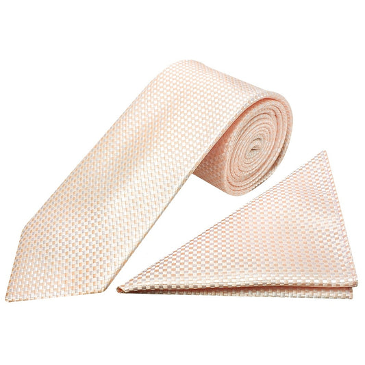 Blush Diamond Neat Classic Mens Tie And Pocket Square Set 1
