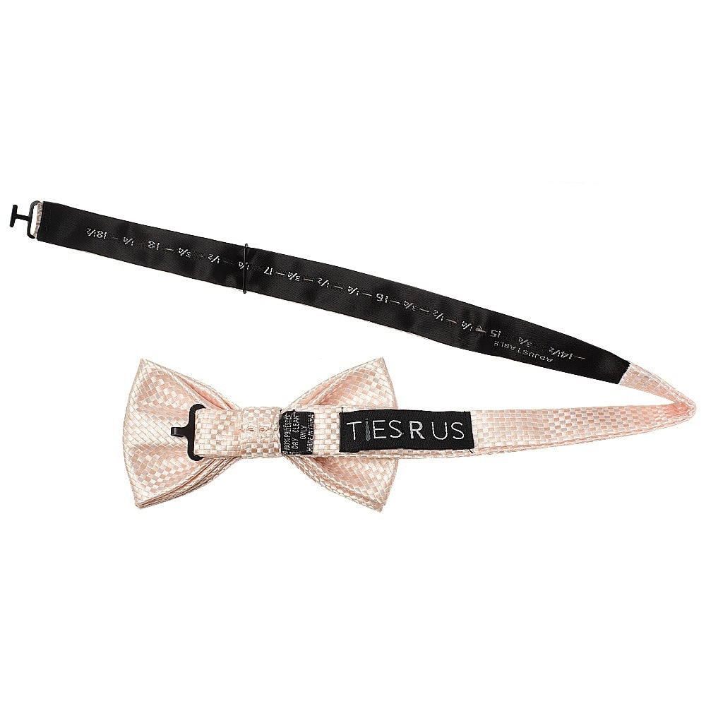 Blush Diamond Neat Mens Bow Tie And Pocket Square Set 3