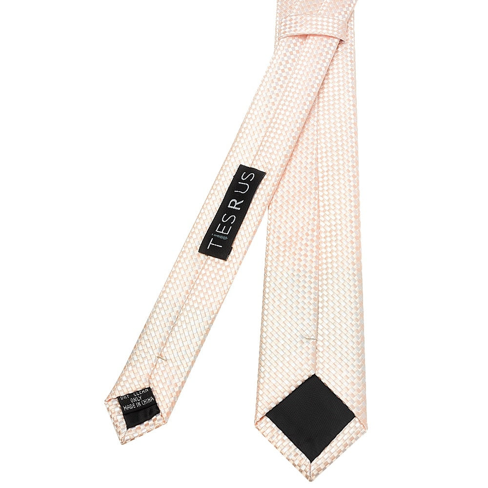 Blush Diamond Neat Skinny Mens Tie And Pocket Square Set 4