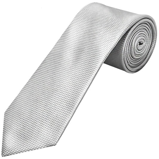 Silver Diamond Classic Mens Tie and Pocket Square Set