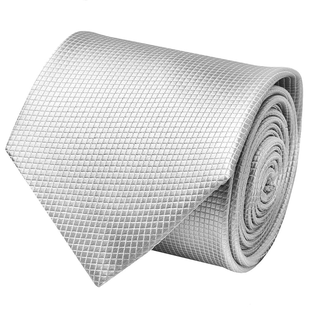 Silver Diamond Classic Mens Tie And Pocket Square Set 3