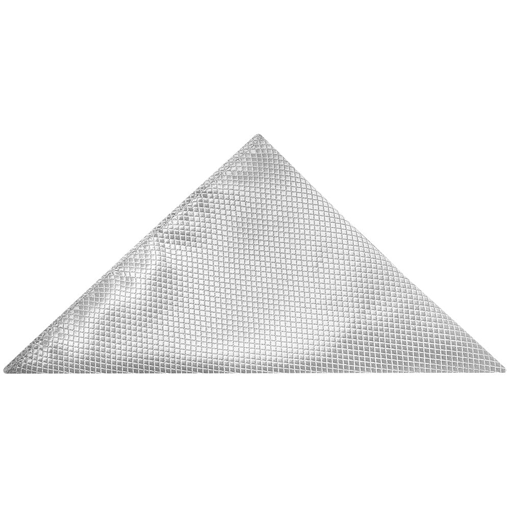 Silver Diamond Classic Mens Tie and Pocket Square Set