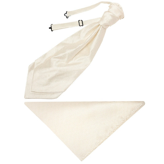 Ivory Diamond Mens Cravat Tie And Pocket Square Set 1