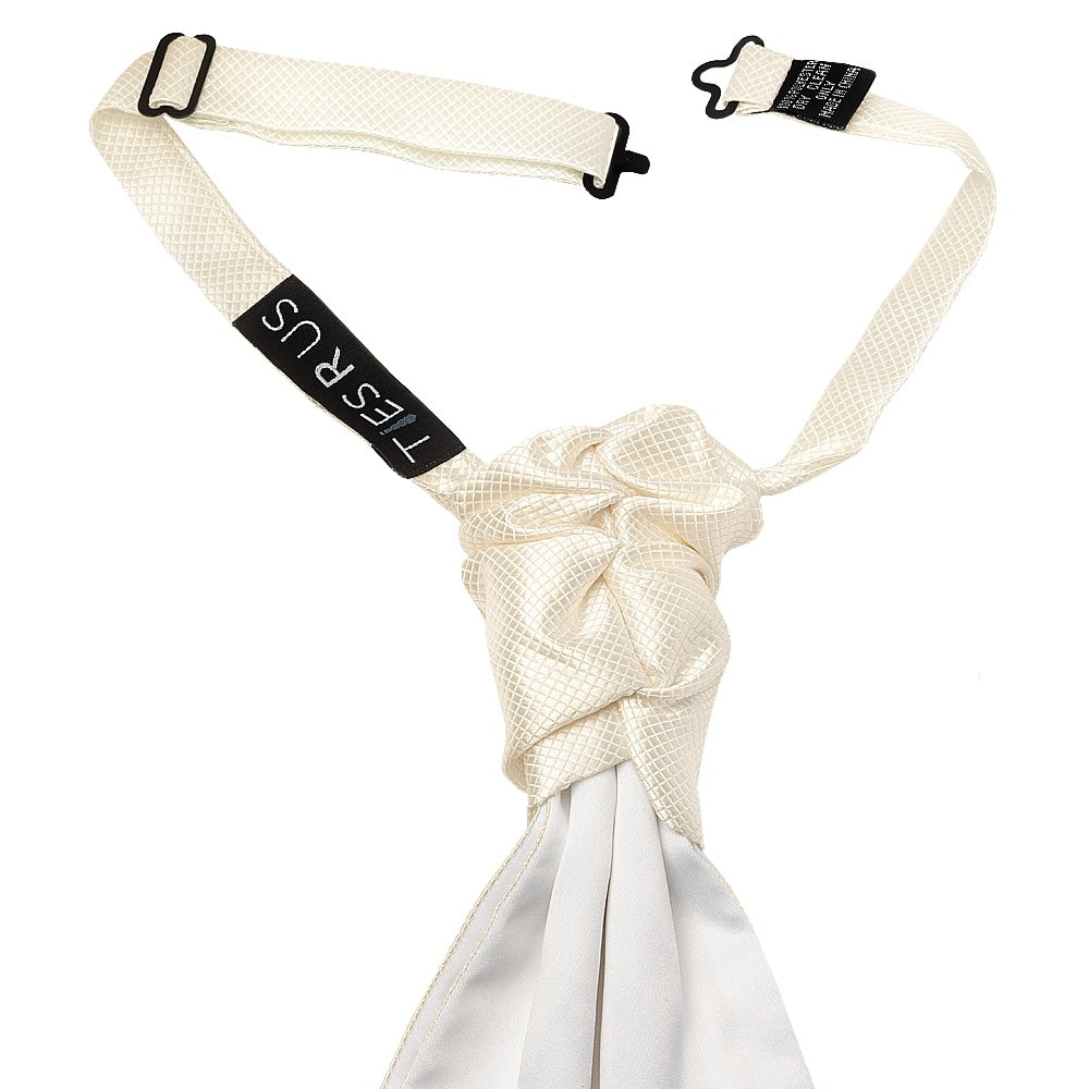 Ivory Diamond Mens Cravat Tie And Pocket Square Set 3
