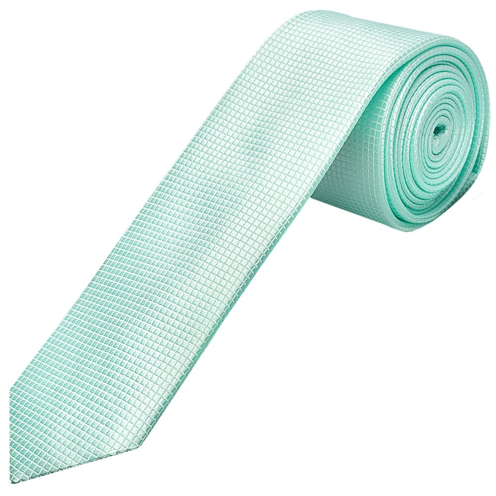 Mint Diamond Skinny Mens Tie And Pocket Square Set 2