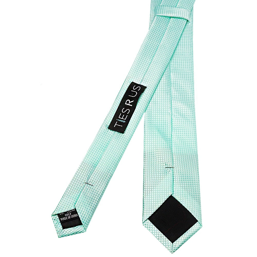 Mint Diamond Skinny Mens Tie And Pocket Square Set 4