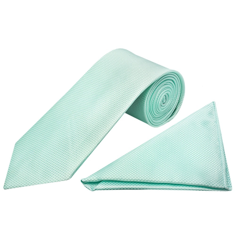 Mint Diamond Classic Mens Tie And Pocket Square Set 1