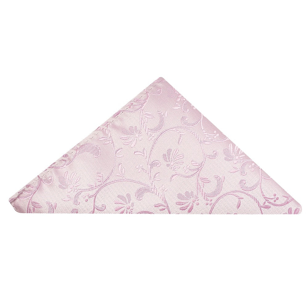Light Dusty Pink Floral Skinny Mens Tie And Pocket Square Set 5