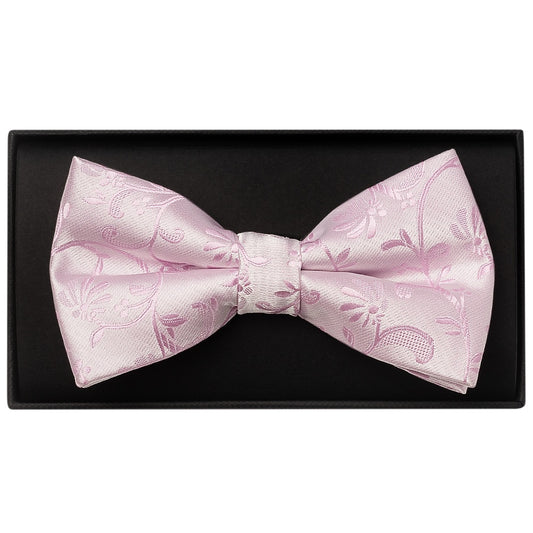 Light Dusty Pink Floral Handmade Mens Bow Tie 1