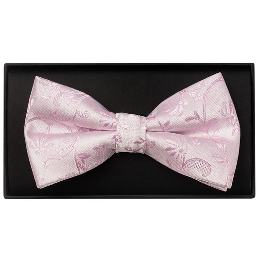 Light Dusty Pink Floral Handmade Mens Bow Tie And Pocket Square Set 2