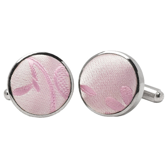 Light Dusty Pink Floral Cufflinks 1
