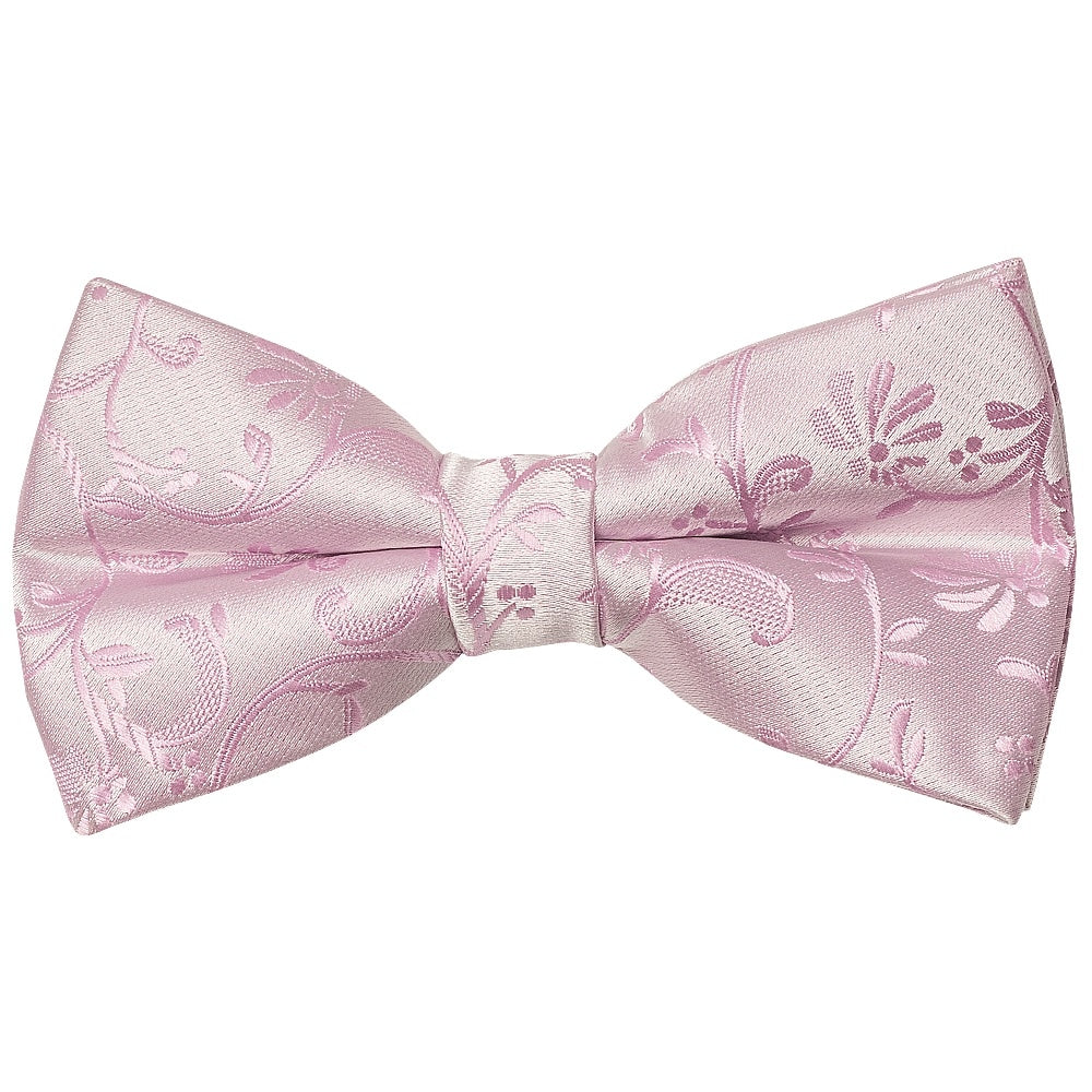 Pre Tied Light Dusty Pink Floral Boys Bow Tie Age 8 11 1