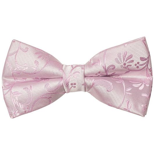 Pre Tied Light Dusty Pink Floral Boys Bow Tie Age 4 7 1