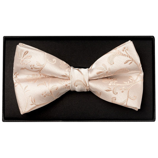 Nude Floral Handmade Mens Bow Tie 1