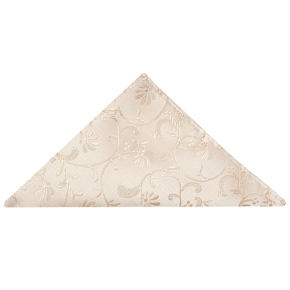 Nude Floral Skinny Mens Tie And Pocket Square Set 5