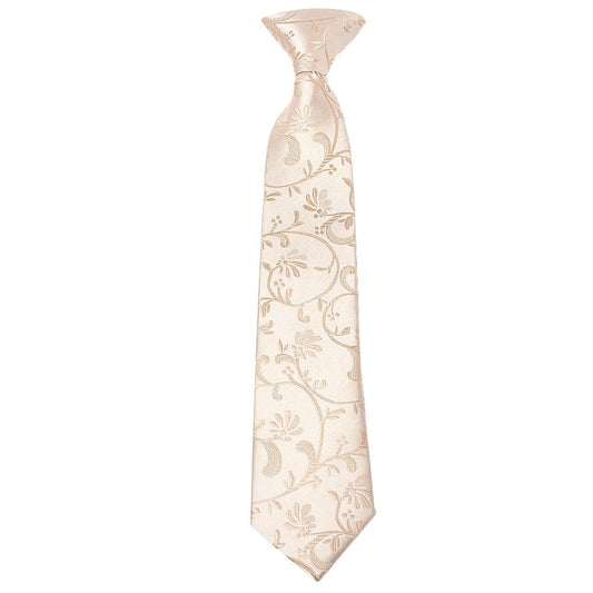 Pre Tied Nude Floral Boys Tie And Pocket Square Set Age 4 7 2