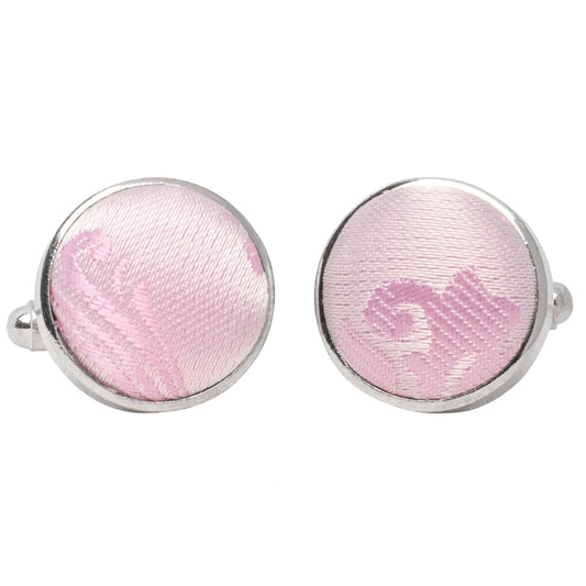 Light Dusty Pink Paisley Cufflinks 1