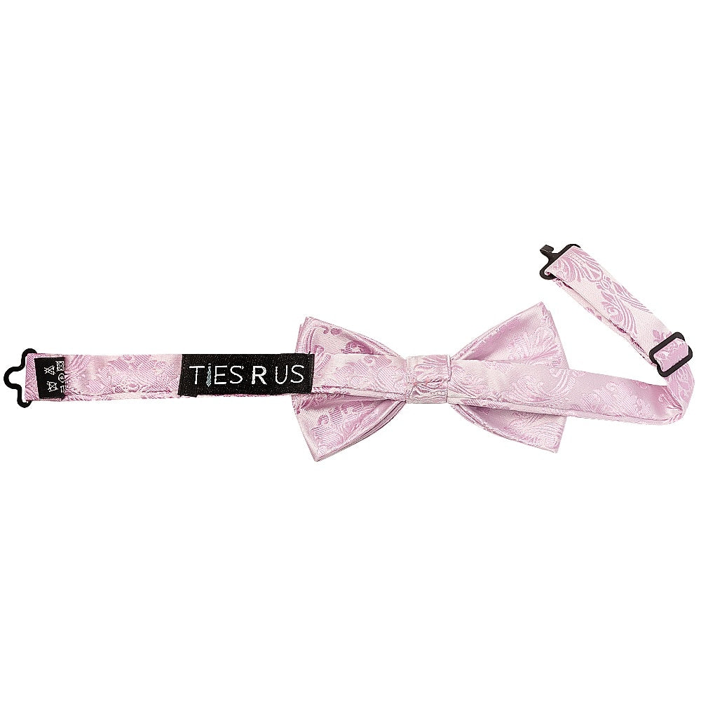 Pre Tied Light Dusty Pink Paisley Boys Bow Tie Age 8 11 2