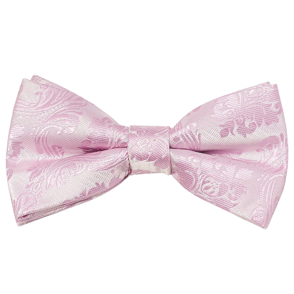 Pre Tied Light Dusty Pink Paisley Boys Bow Tie Age 4-7