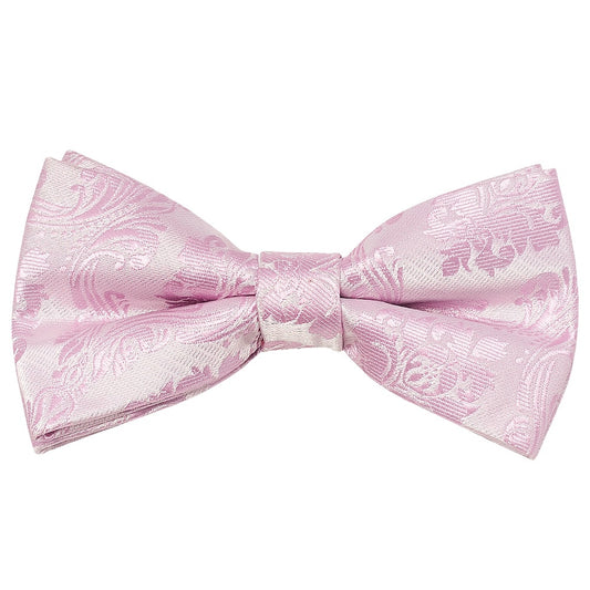 Pre Tied Light Dusty Pink Paisley Boys Bow Tie Age 4-7