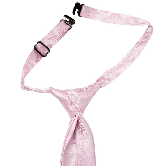 Pre Tied Light Dusty Pink Paisley Boys Tie Age 4 7 2