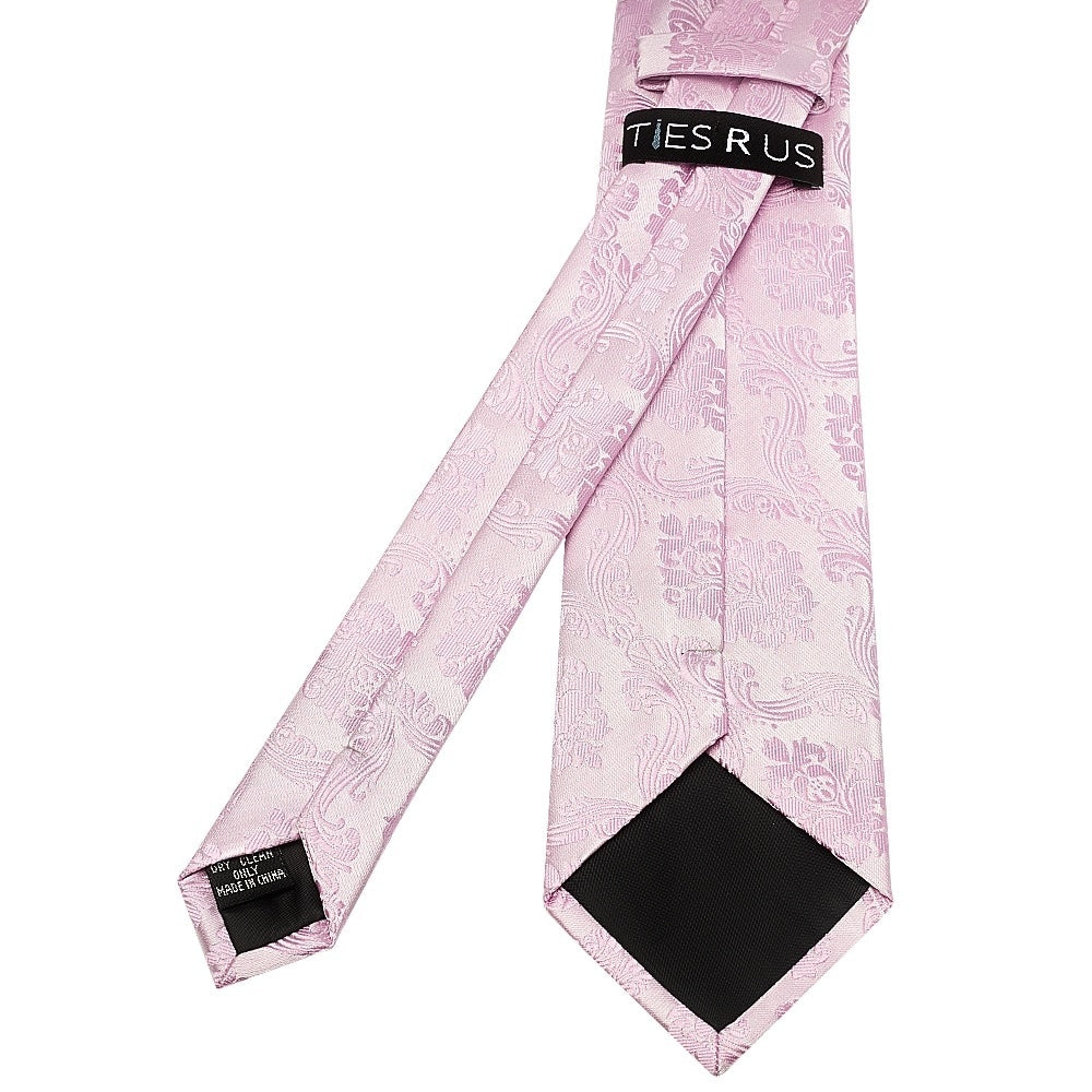 Light Dusty Pink Paisley Classic Mens Tie And Pocket Square Set 5