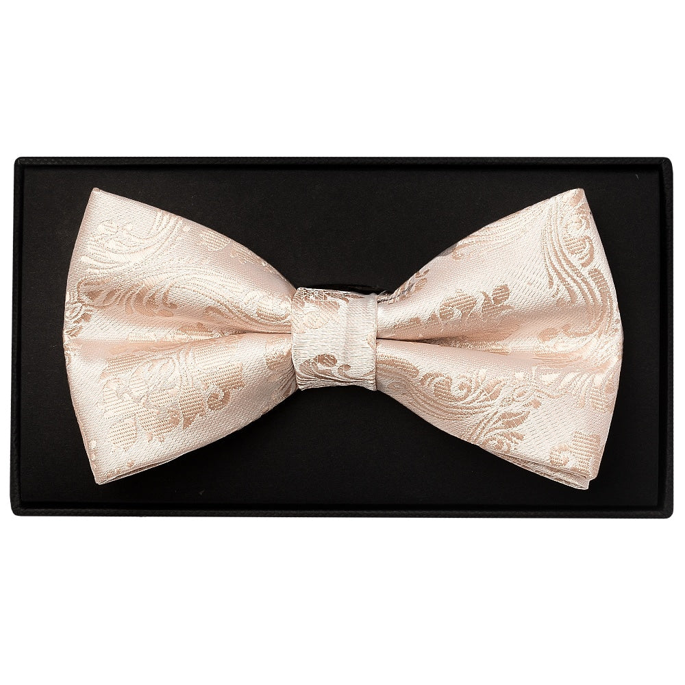 Nude Paisley Handmade Mens Bow Tie 1