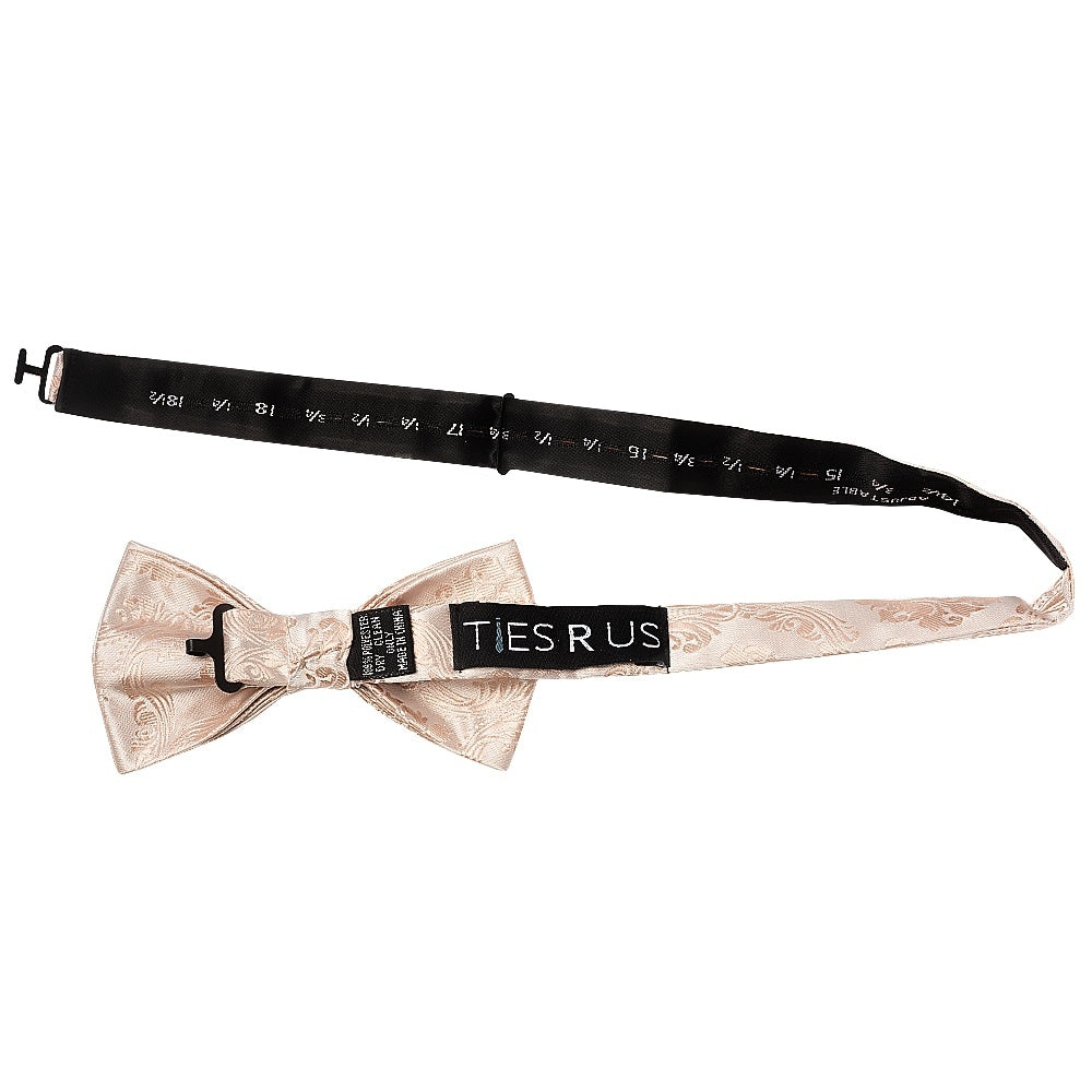 Nude Paisley Handmade Mens Bow Tie 2