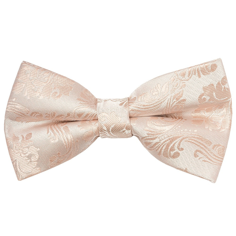 Pre Tied Nude Paisley Boys Bow Tie Age 8 11 1