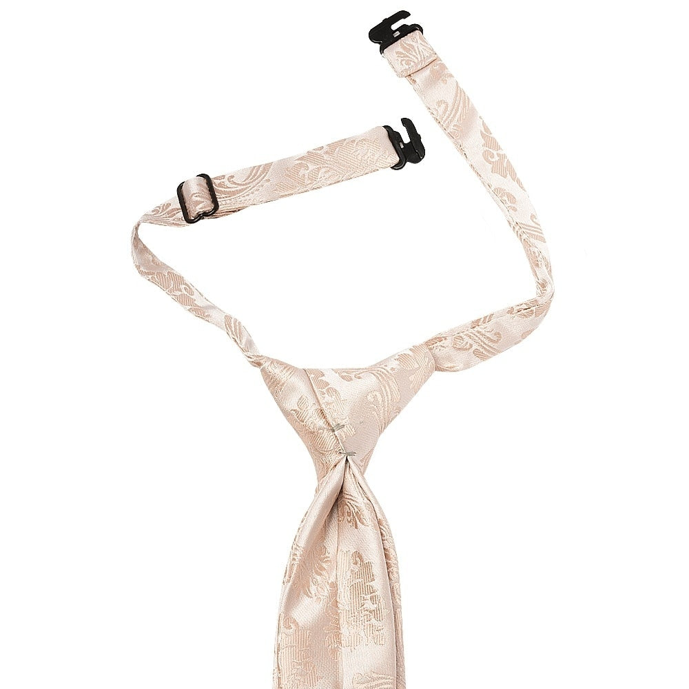 Pre Tied Nude Paisley Boys Tie And Pocket Square Set Age 4 7 3