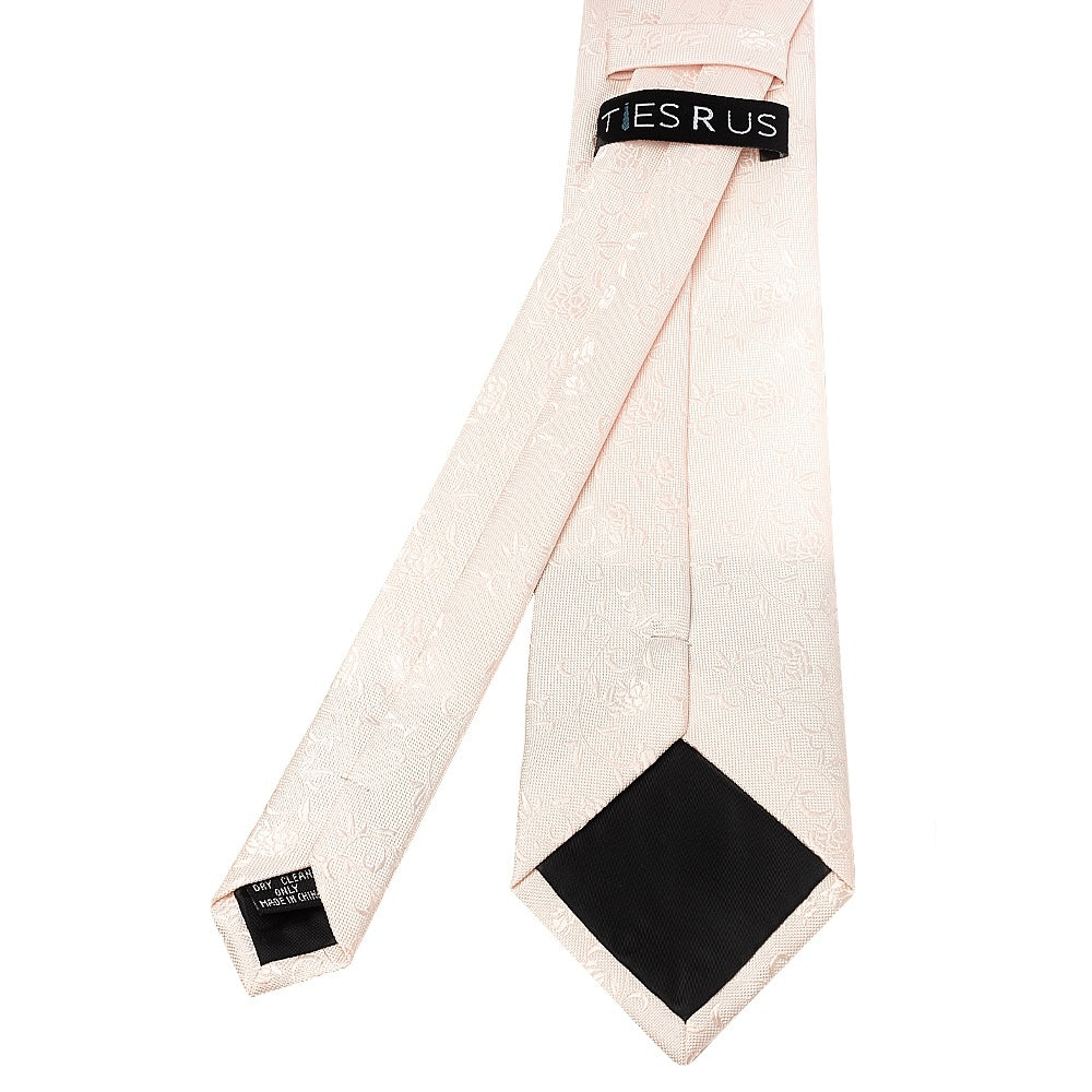 Blush Textured Floral Mens Classic Tie 3