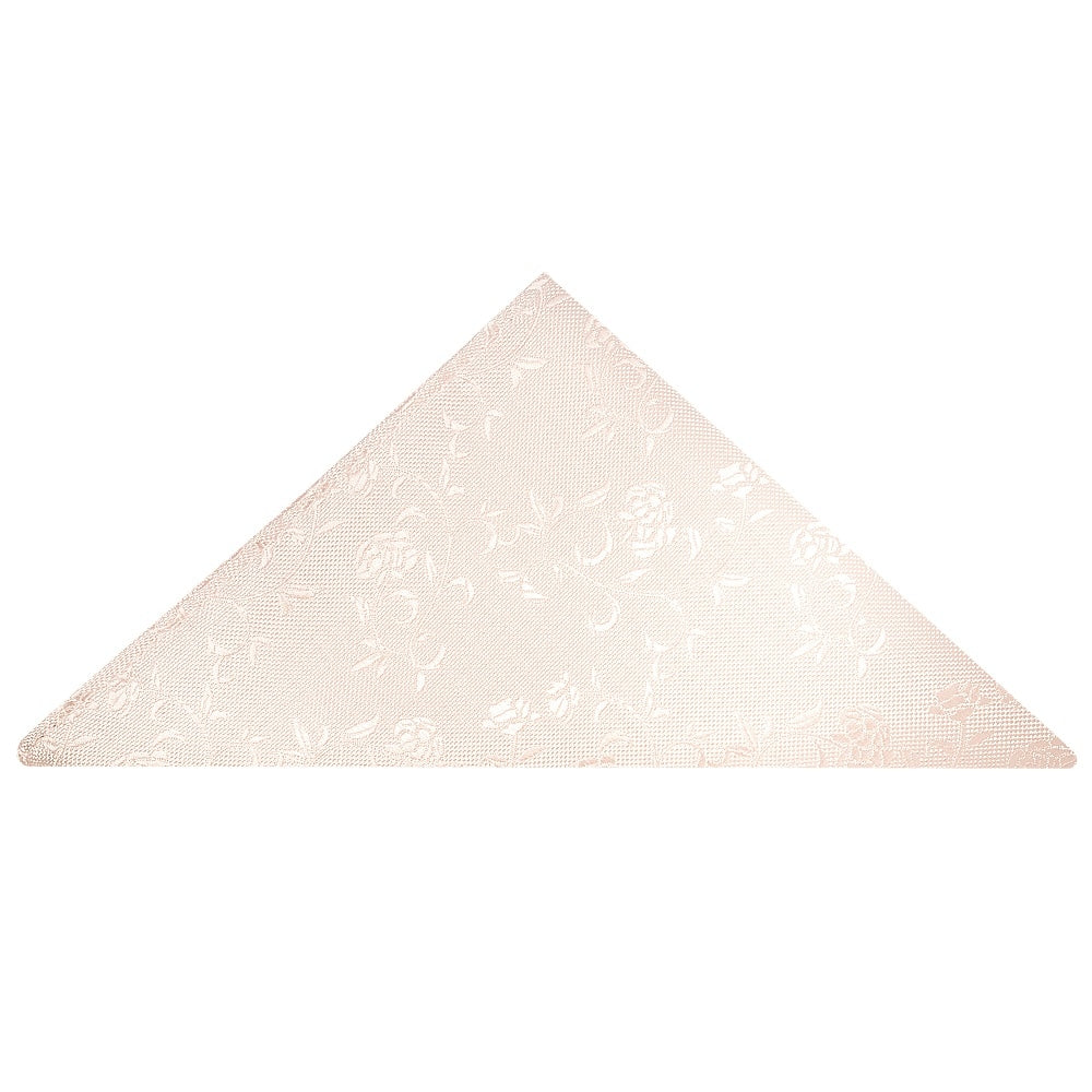 Blush Textured Floral Skinny Mens Tie Pocket Square Set