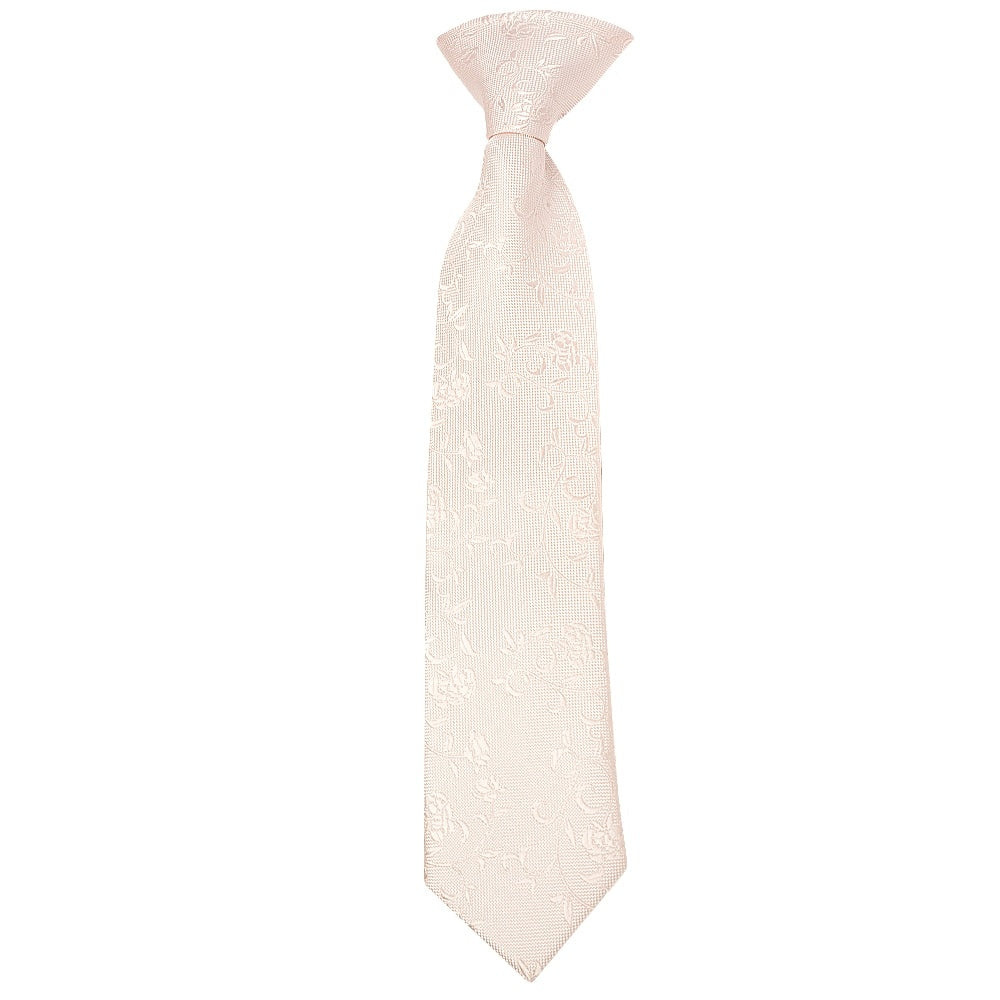 Pre Tied Blush Textured Floral Boys Tie Age 4-7